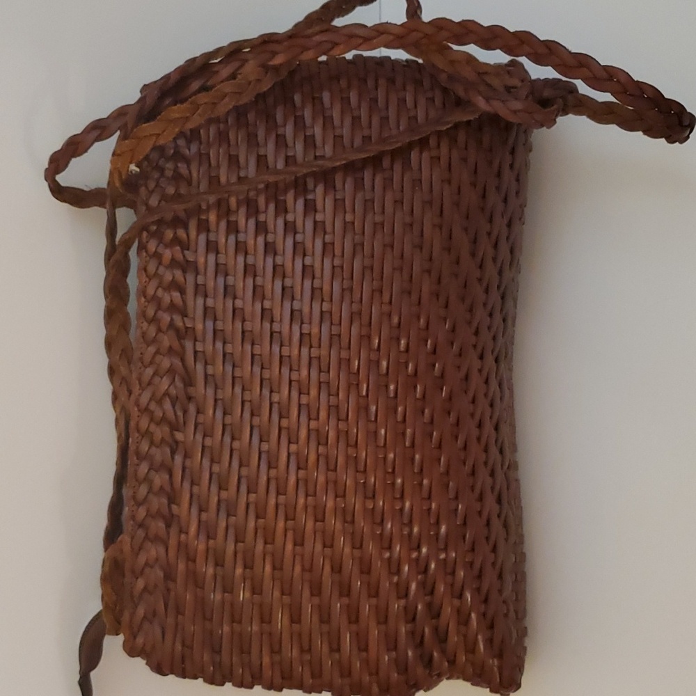 Scuola del Cuoio Purse Basket Weaved from famous Leather School Florence Italy